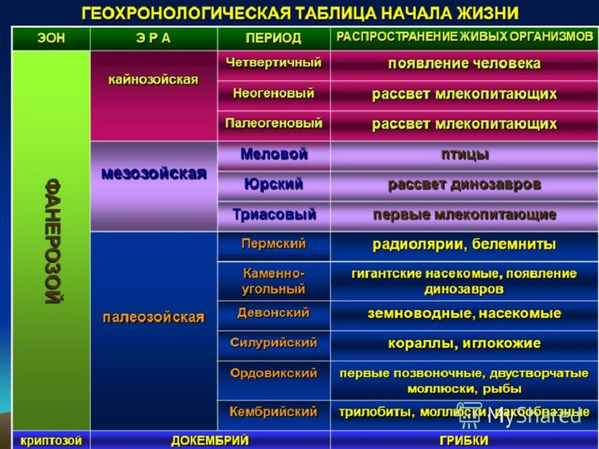 Картинка геохронологическая таблица